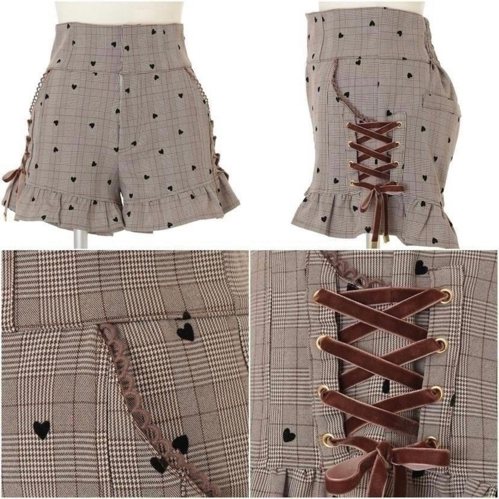 Liz Lisa Glen Check Heart shorts